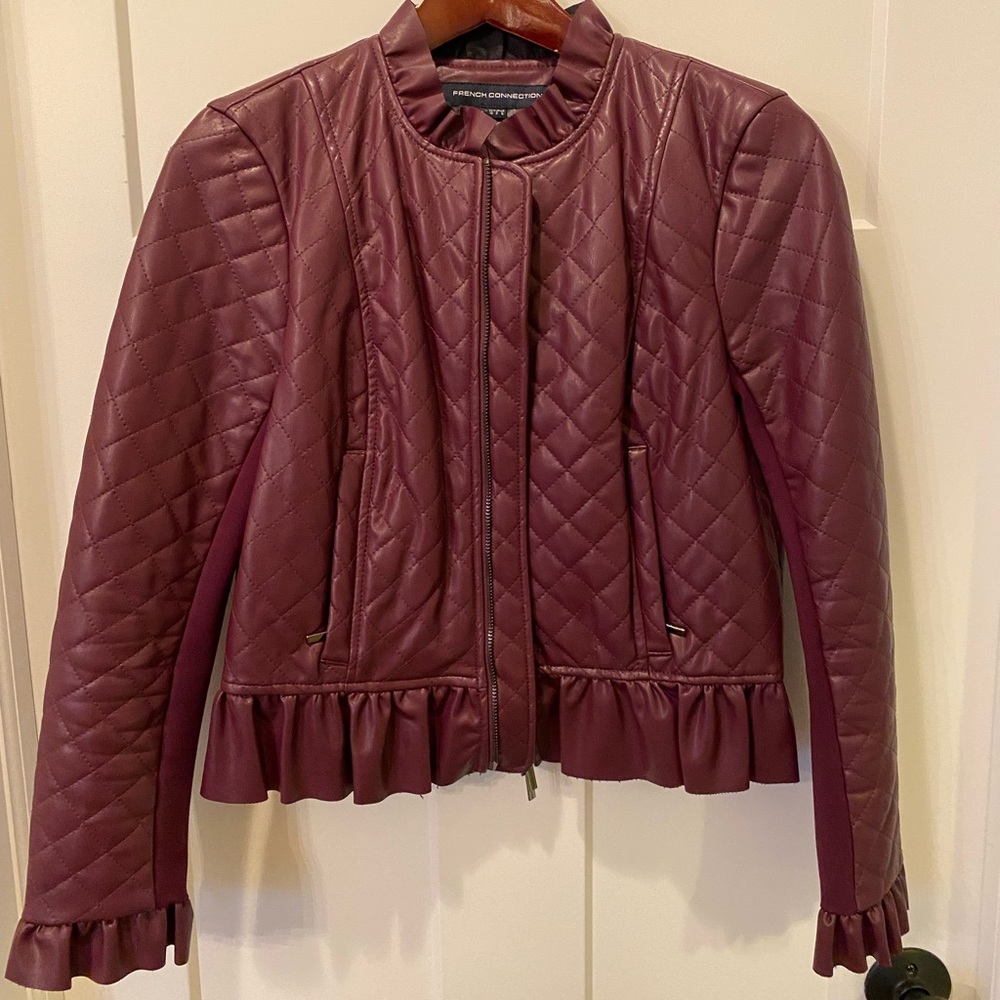 Burgundy leather jacket